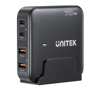 Ładowarka biurkowa Unitek GaN 70W 2x USB-A+2x USB-C Czarny