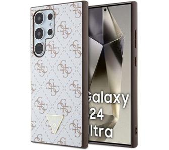Etui Guess 4G Triangle Metal Logo do Samsung Galaxy S24 Ultra Biały