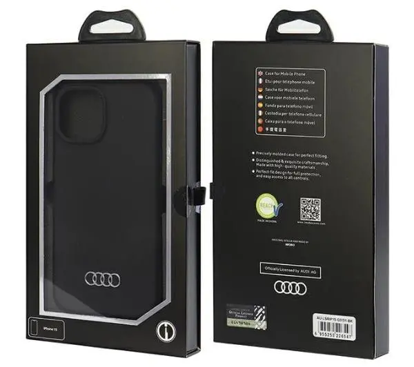 AUDI Silicone Case AU-LSRIP15-Q3/D1-BK do iPhone 15 Czarny