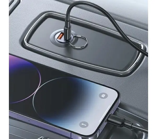 USAMS 1xUSB+1xUSB-C C38 30W PD Fast Charge Stalowy