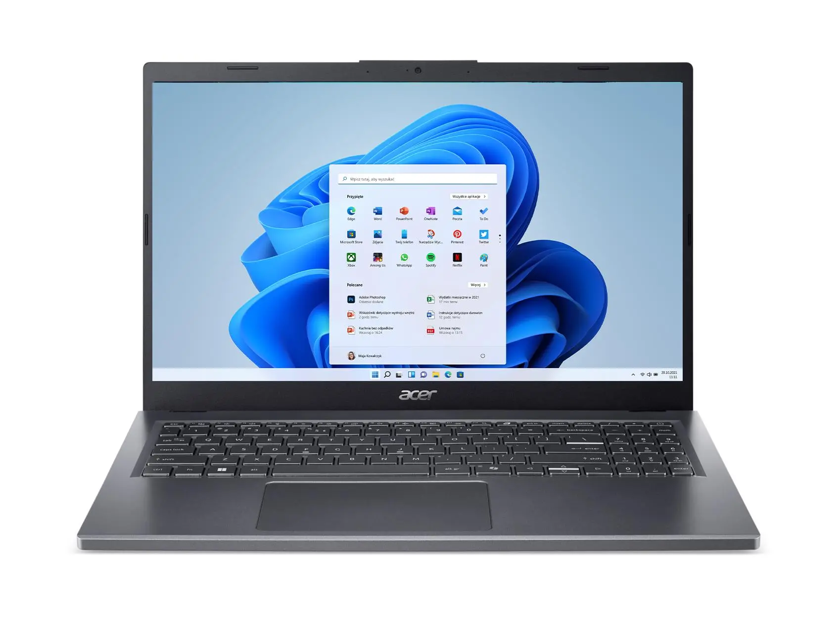 Laptop Acer Aspire 15 A15-51M-561U 15,6" Core 5 120U 16GB RAM 512GB Dysk SSD Win11 Szary