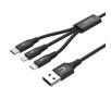 Kabel Unitek USB-A 3w1 2,4A 1,2m Czarny