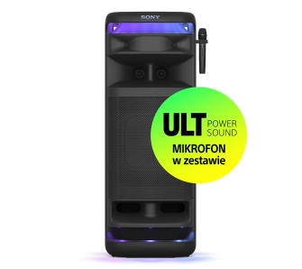 Power Audio Sony ULT Tower 10 SRS-ULT1000 Bluetooth Mikrofon Karaoke Czarny