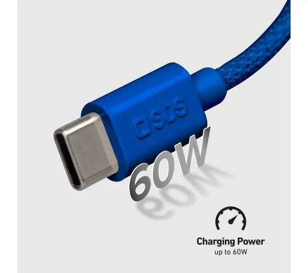 SBS USB-C do USB-C 60W 1,5m Niebieski