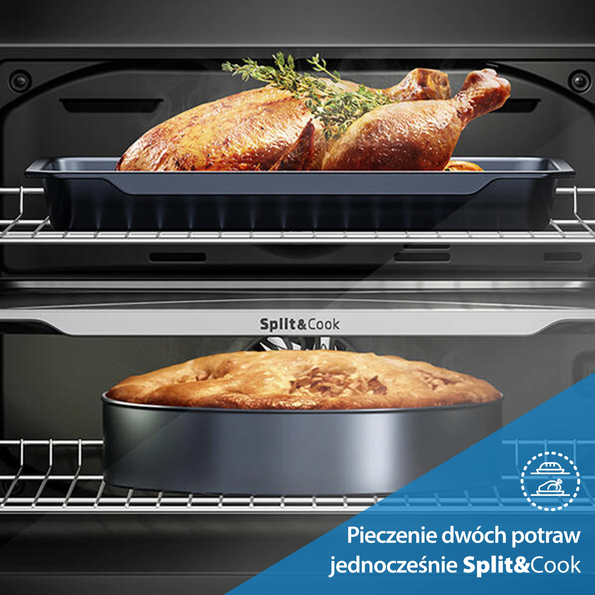 Piekarnik elektryczny Beko BBVM17400B bPro500 Split&Cook Termoobieg Czarny