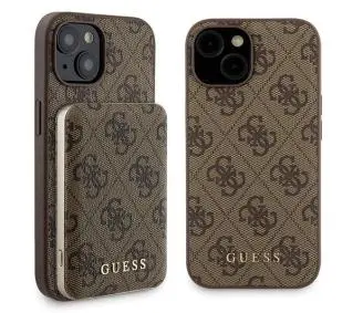 Guess Zestaw do iPhone 15 + Powerbank 5000mAh MagSafe 4G Metal Logo Brązowy - TRZECI -55%, ALBO 5-TY ZA 1ZŁ