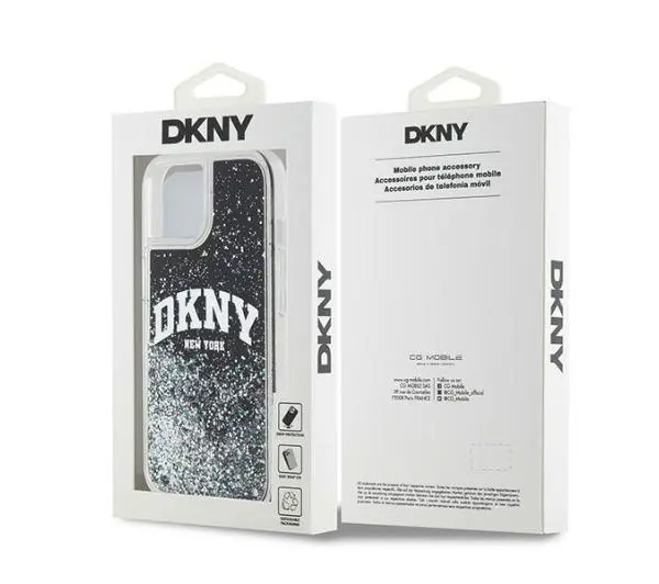 DKNY Liquid Glitter Big Logo do iPhone 15 Plus Czarny