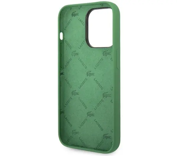 Lacoste Silicone Allover Pattern do iPhone 14 Pro Zielony