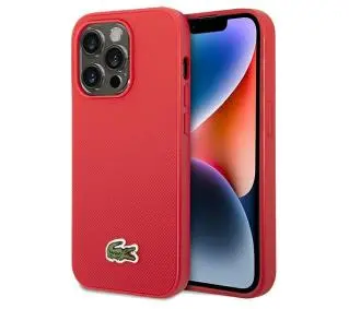 Lacoste LCHMP14LPVCR Hardcase Iconic Petit Pique MagSafe do iPhone 14 Pro Czerwony