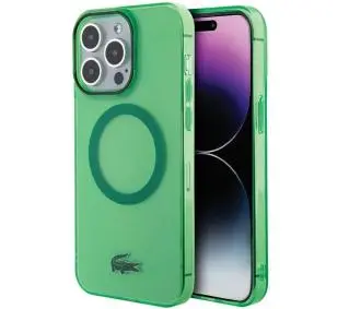 Lacoste LCHMP15XULON Hardcase Transparent MagSafe do iPhone 15 Pro Max Zielony