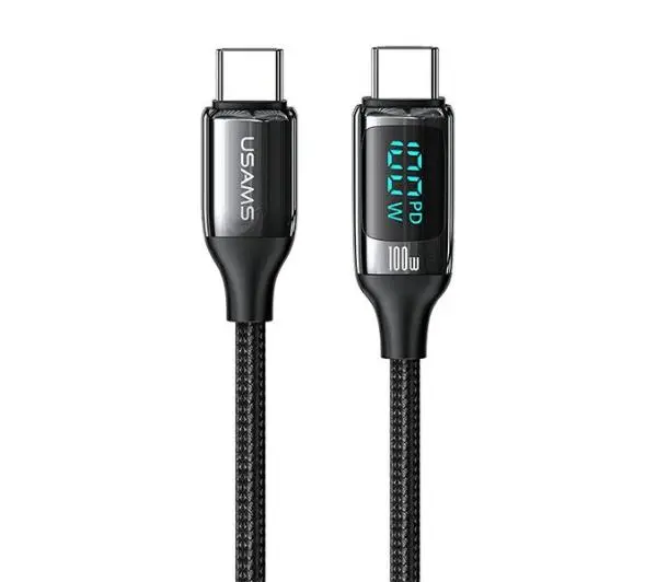 Фото - Кабель USAMS U78 USB-C na USB-C LED Fast Charging 100W 2m Czarny 