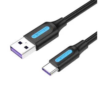 Kabel Vention USB 2.0 A do USB-C CORBD 5A 0,5m Czarny