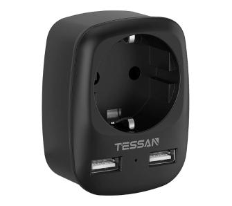 Adapter podróżny Tessan TS-611-DE-BK USB-A 10W