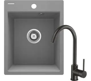 Deante Corio ZRCBS103 Szary metalik + bateria Czarny - Kup na Raty - RRSO 0%