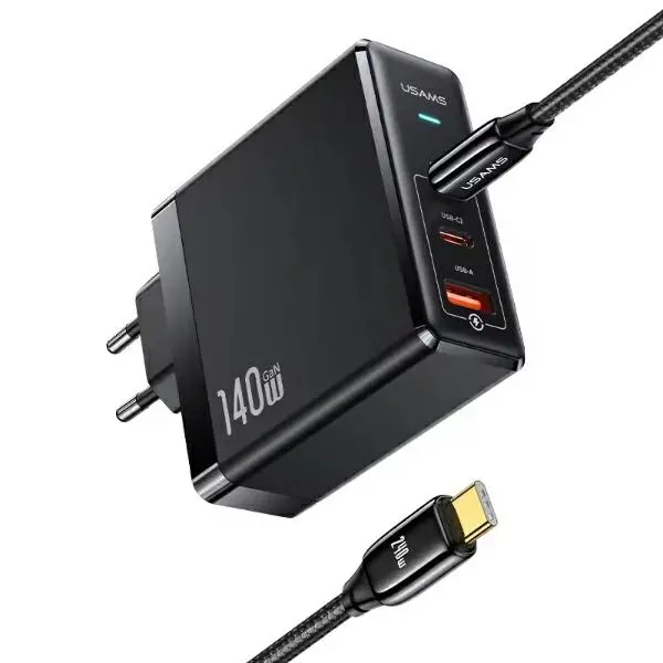 Ładowarka sieciowa USAMS 2xUSB-C USB PD 140W Czarny