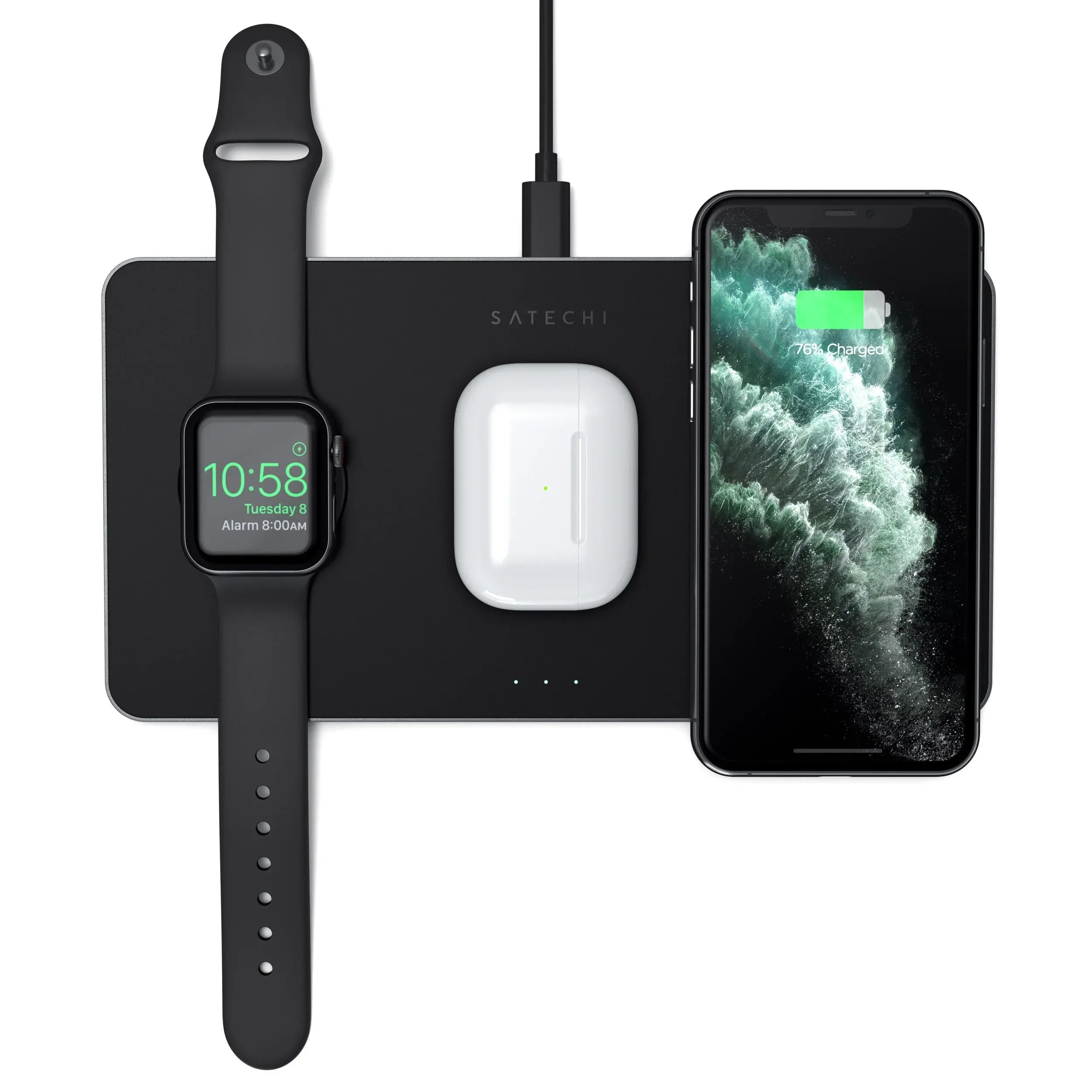 Ładowarka indukcyjna Satechi ST-X3TWCPM Trio Wireless Charger With Magnetic Pad
