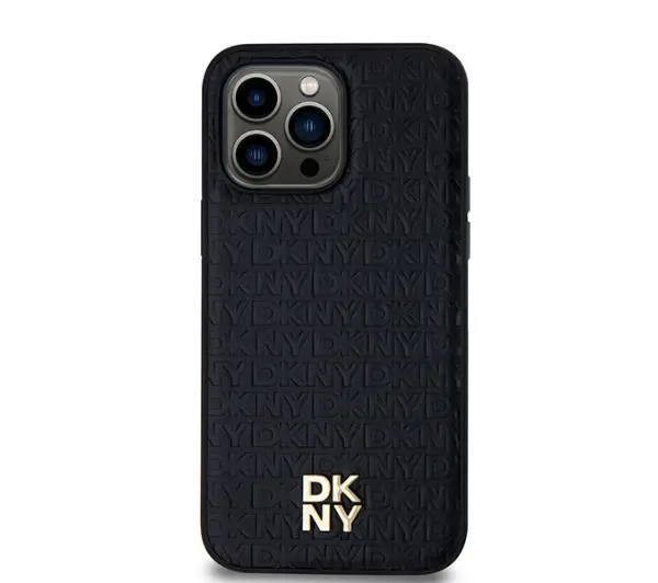 DKNY Hardcase Leather Monogram Pattern Metal Logo MagSafe DKHMP14XPSHRPSK do iPhone 14 Pro Max Czarny