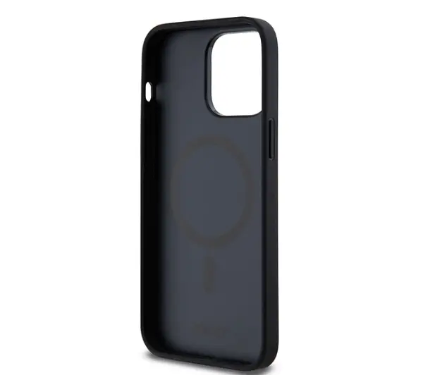 DKNY Hardcase Leather Monogram Pattern Metal Logo MagSafe DKHMP14XPSHRPSK do iPhone 14 Pro Max Czarny