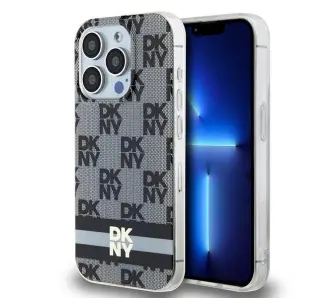 Etui DKNY IML Checkered Mono Pattern & Printed Stripes MagSafe do iPhone 14 Pro Max Czarny