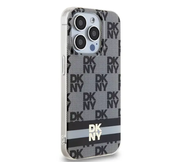 DKNY IML Checkered Mono Pattern & Printed Stripes MagSafe do iPhone 14 Pro Max Czarny