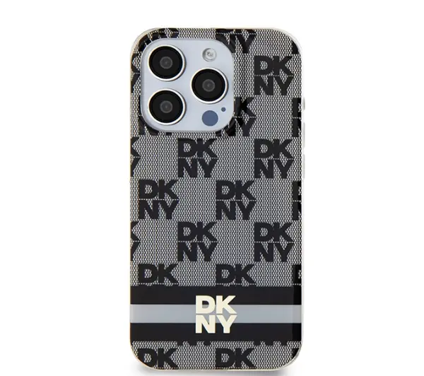 DKNY IML Checkered Mono Pattern & Printed Stripes MagSafe do iPhone 14 Pro Czarny