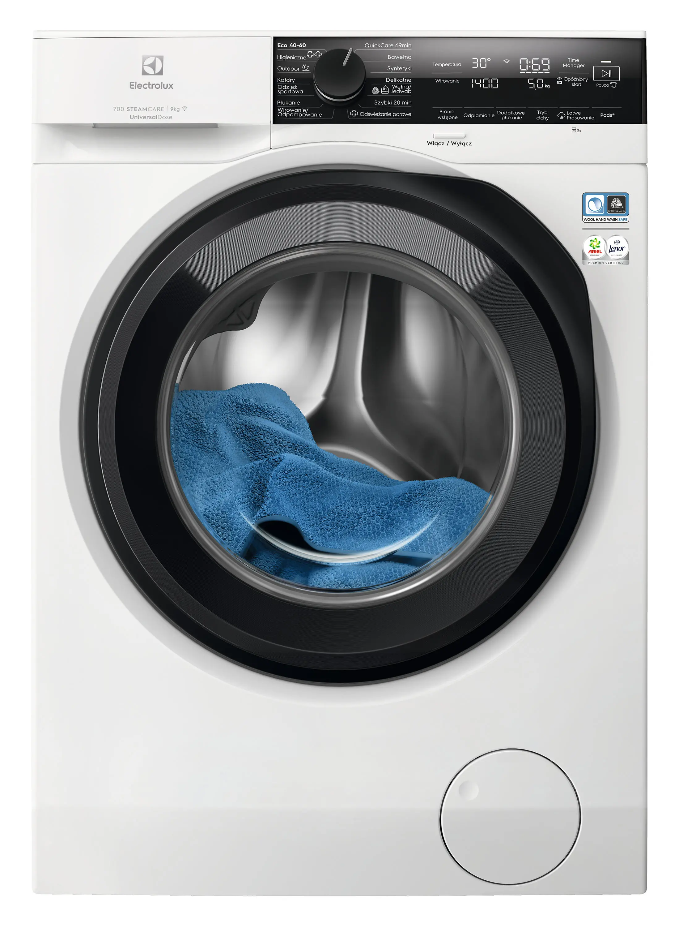 Pralka Electrolux 700 SteamCare EW7FX4492PQ 9kg 1400 obr/min Zdalne sterowanie UniversalDose