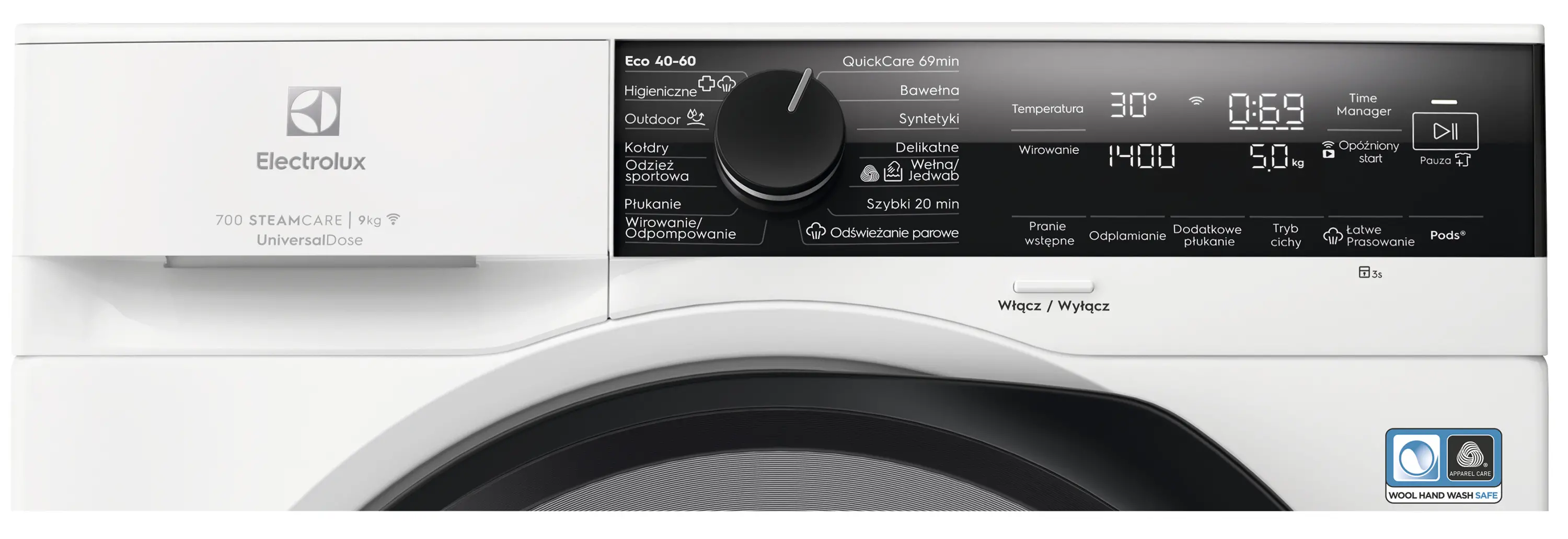 Pralka Electrolux 700 z otwartymi drzwiczkami