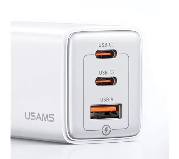 USAMS CC180TC04 2x USB-C + USB 65W Niebieski