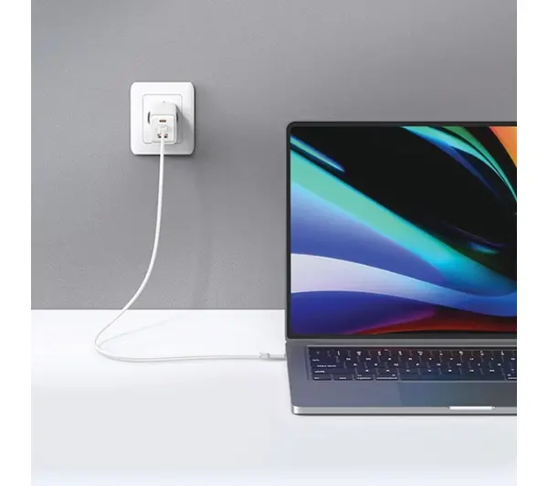 USAMS CC180TC02 2xUSB-C+USB 65W GAN PD3.0 Biały