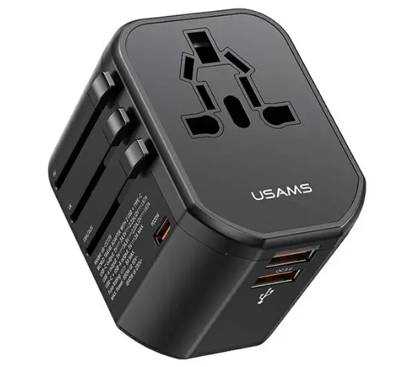 Фото - Зарядний пристрій USAMS CC179TC01 4w1 2x USB 20W US/AU/EU/UK Czarny 