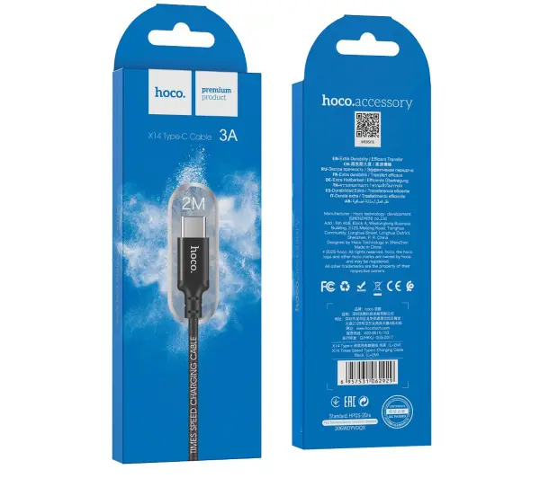 Hoco Times X14 USB do USB-C 2m Czarny