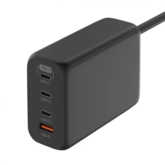 Ładowarka sieciowa Newell GaN 240W EU 3xUSB-C USB-A Czarny
