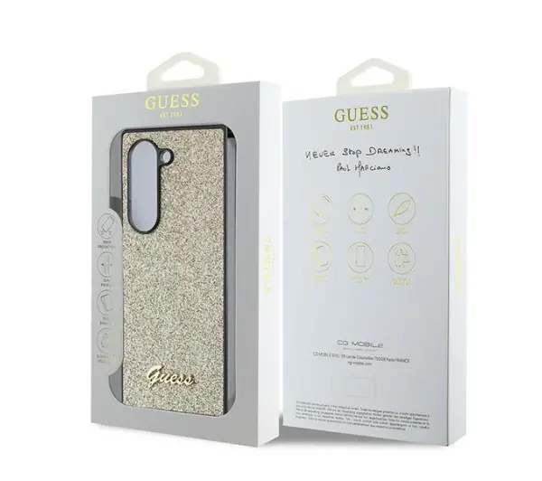 Guess 4G Glitter Script do Galaxy Z Fold 6 Złoty