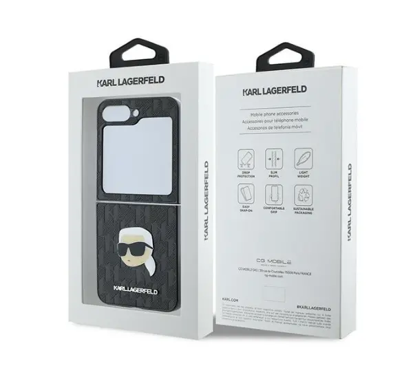 Karl Lagerfeld Saff Monogram do Z Flip 6 Czarny
