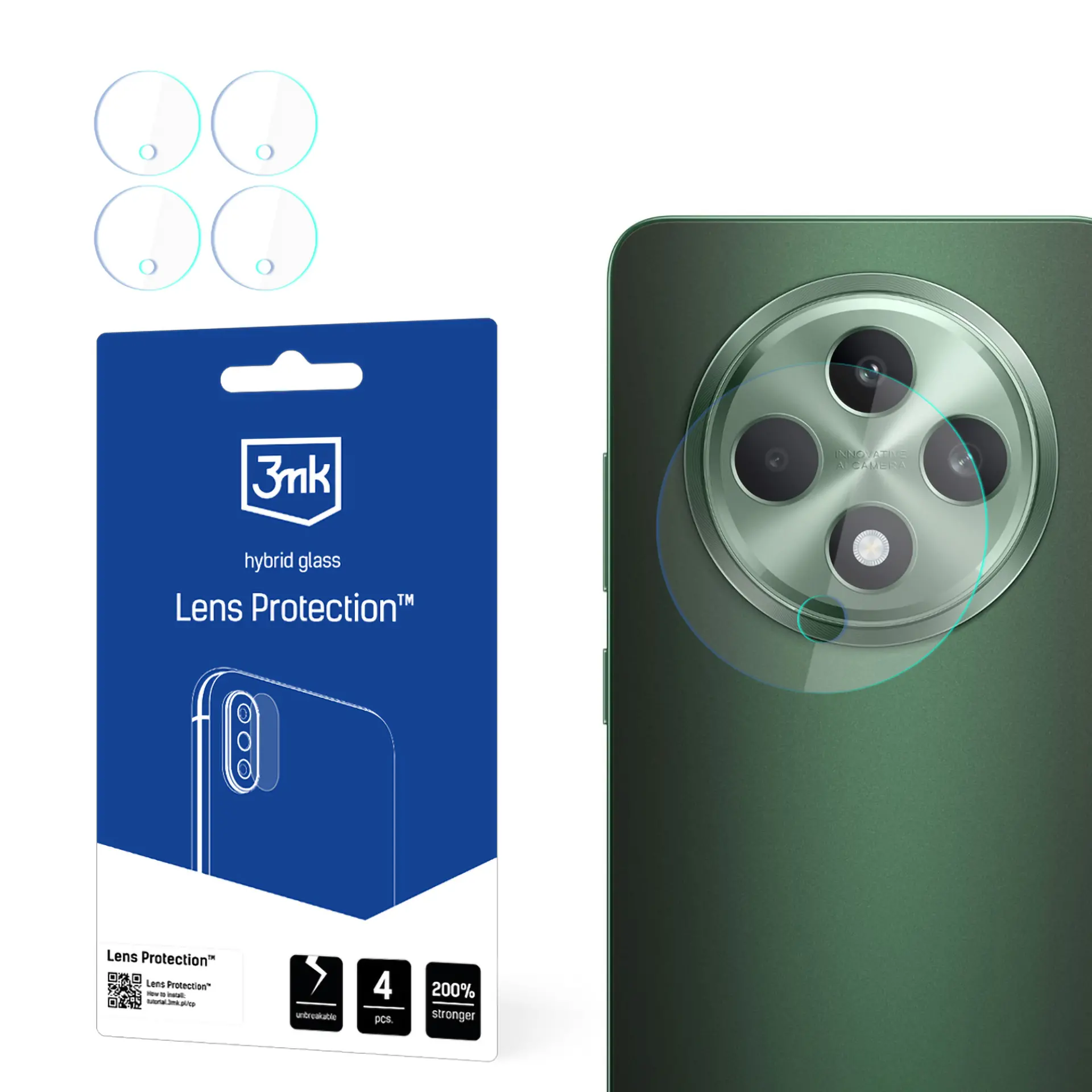 Szkło hybrydowe 3mk Lens Protection do OPPO Reno 12 FS 5G 12