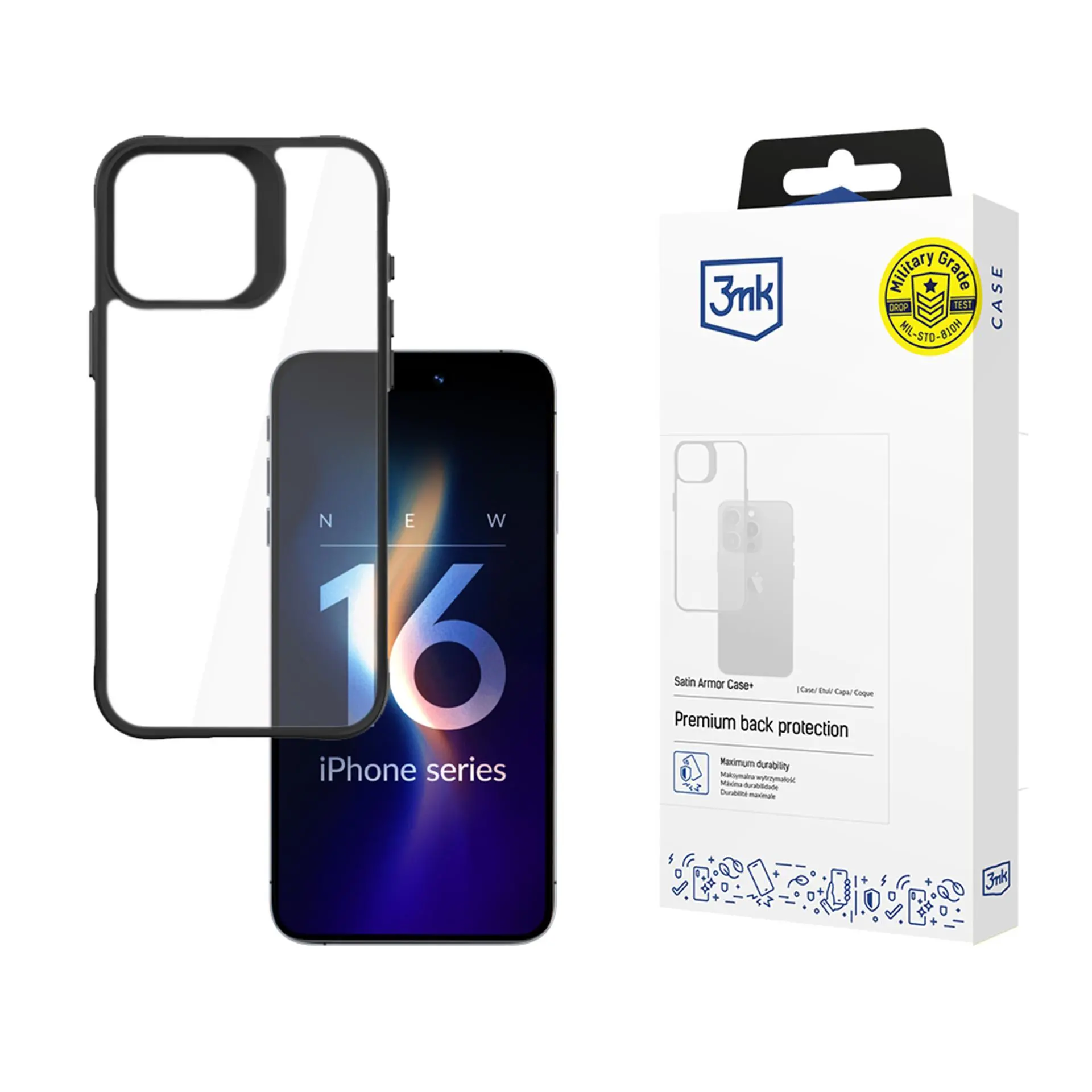 Etui 3mk Satin Armor Case+ do iPhone 16 Pro Max Czarny