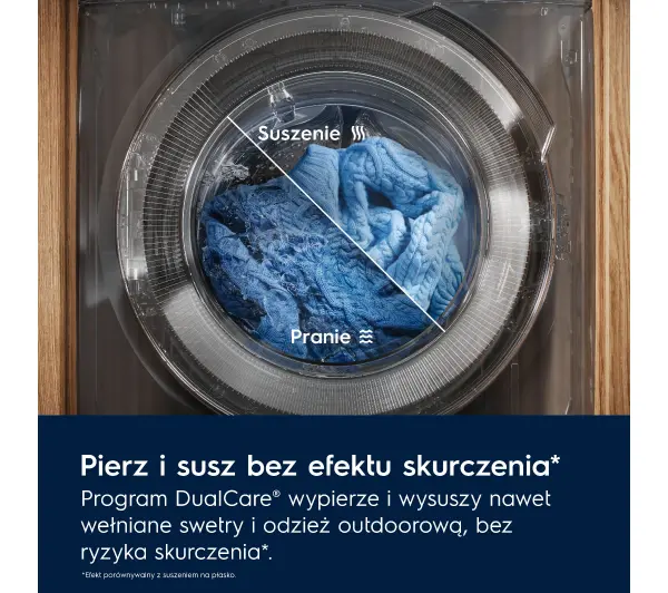 Electrolux 800 UltraCare EW8W7492QP 57,6cm 9kg/5kg Funkcje AI Zdalne sterowanie UniversalDose - Kup na Raty - RRSO 0%