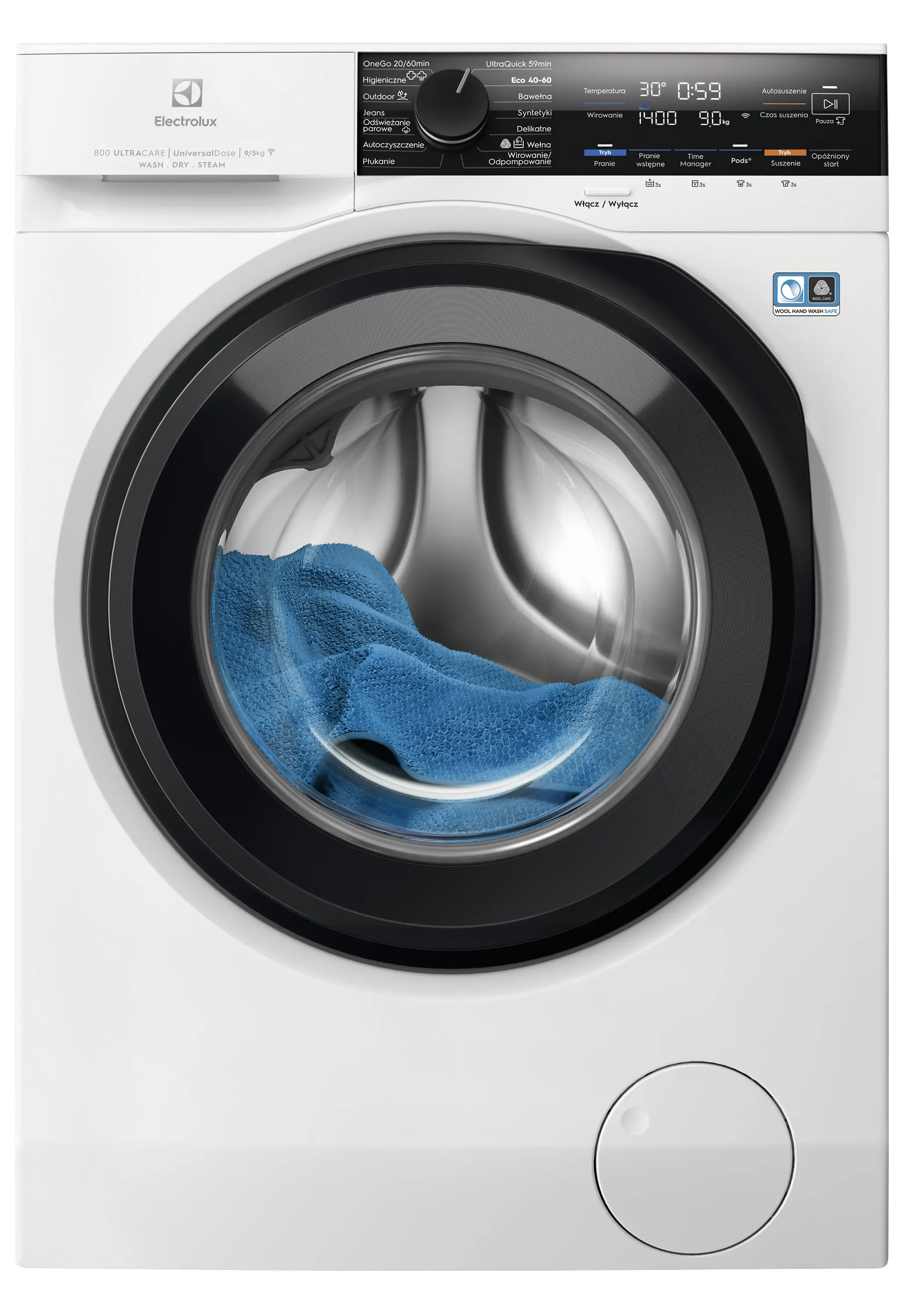 Pralko-suszarka Electrolux 800 UltraCare EW8W7492QP 57,6cm 9kg/5kg Zdalne sterowanie UniversalDose