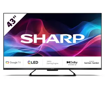 Telewizor Sharp 43GR8765E 43" QLED 4K 144Hz Google TV Dolby Vision Dolby Atmos DTS X HDMI 2.1 DVB-T2