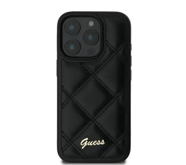 Guess Quilted Metal Logo do iPhone 16 Pro Czarny