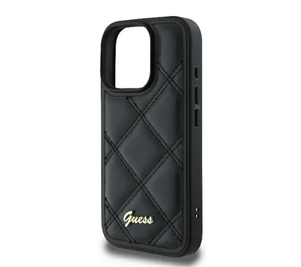 Guess Quilted Metal Logo do iPhone 16 Pro Czarny