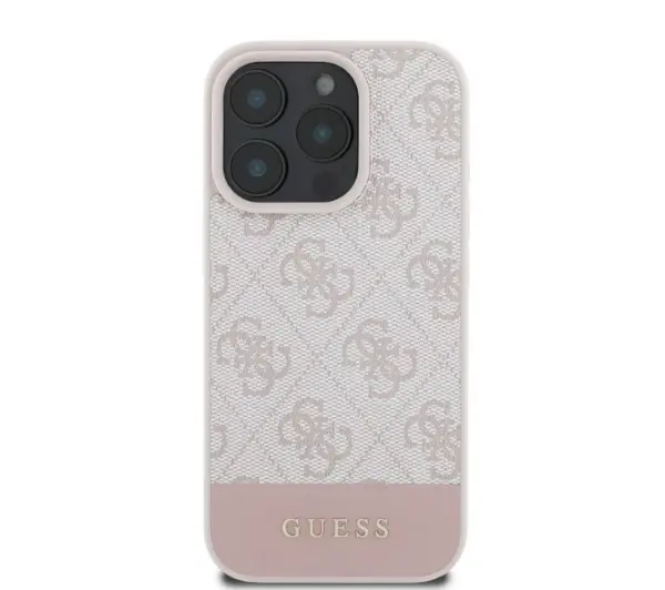 Guess 4G Bottom Stripe do iPhone 16 Pro Różowy