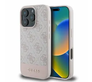 Guess 4G Bottom Stripe do iPhone 16 Pro Różowy