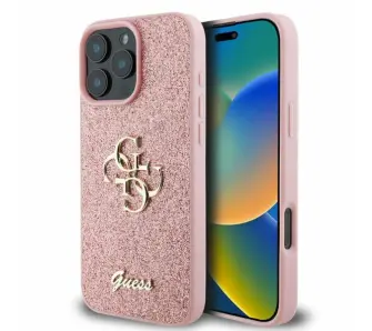 Etui Guess Fixed Glitter Big 4G do iPhone 16 Pro Max Różowy