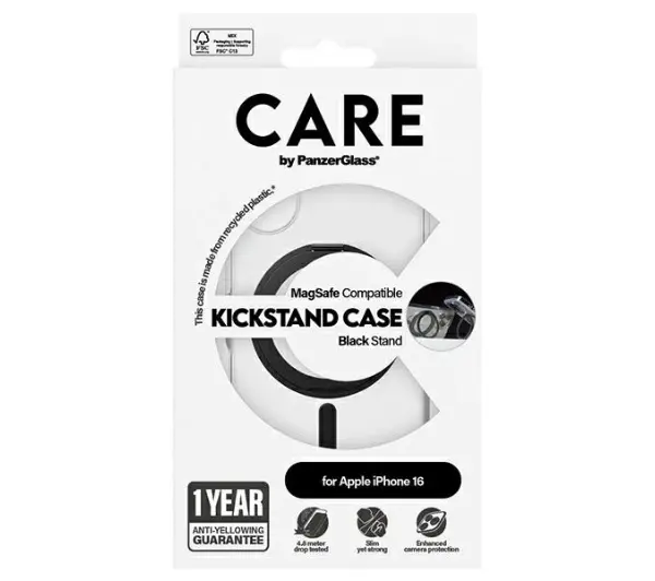 PanzerGlass Kickstand Case MagSafe do iPhone 16 Czarny