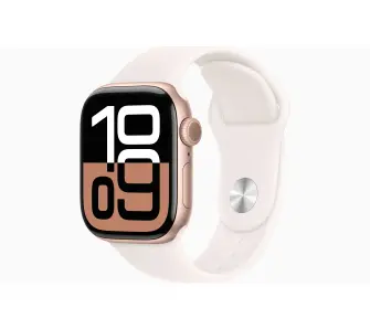 Smartwatch Apple Watch Series 10 GPS  46mm aluminium różowe złoto pasek sportowy w kolorze łagodnego różu S/M