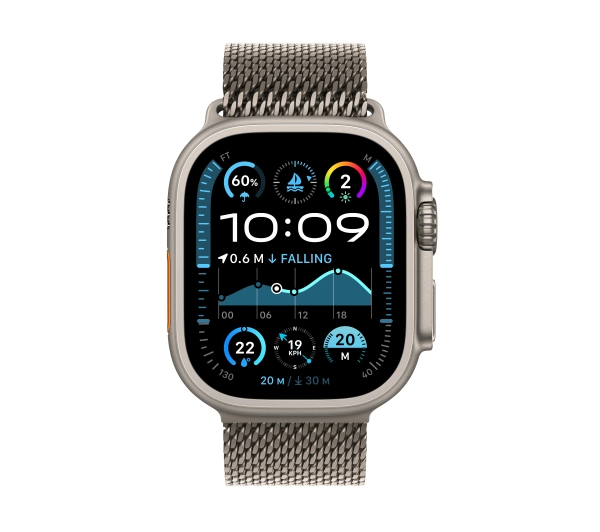 Apple Watch Ultra 2 GPS + Cellular Koperta z tytanu 49mm Bransoleta mediolańska z tytanu Rozmiar M - ⚡ EURO HIT CENOWY! ⚡ - Kup na Raty - RRSO 0%