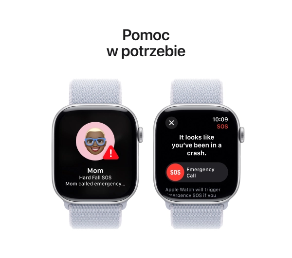 Apple Watch Series 10 GPS AI + Cellular AI Koperta 42mm aluminium srebrny opaska sportowa błękitny obłok - Kup na Raty - RRSO 0%