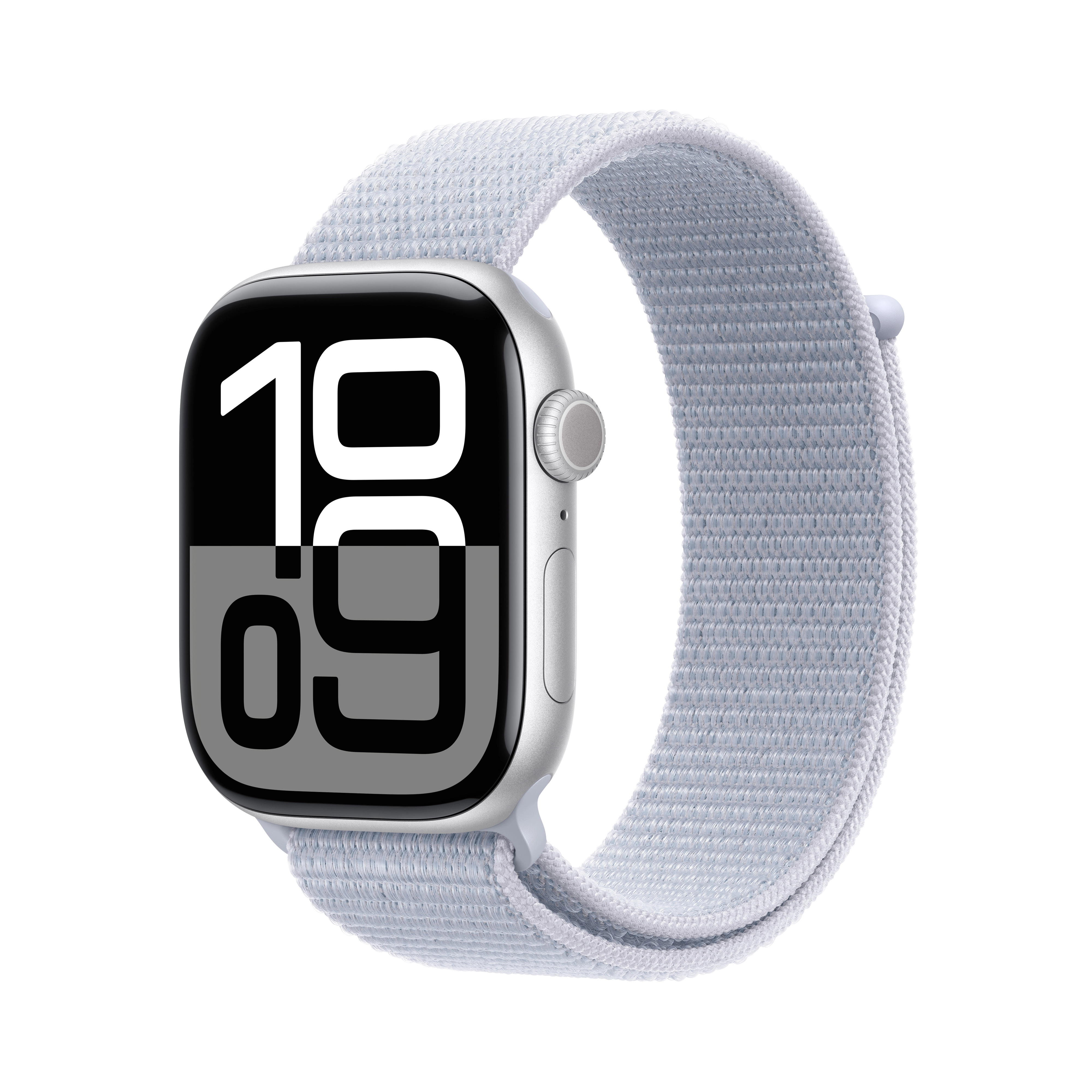 Apple Watch Series 10 GPS AI + Cellular AI Koperta 42mm aluminium srebrny opaska sportowa błękitny obłok