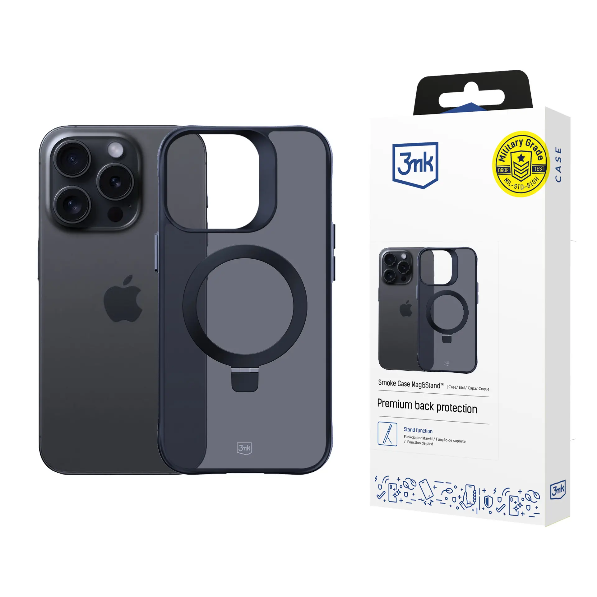 Etui 3mk Smoke Case Mag&Stand do iPhone 16 Pro Czarny